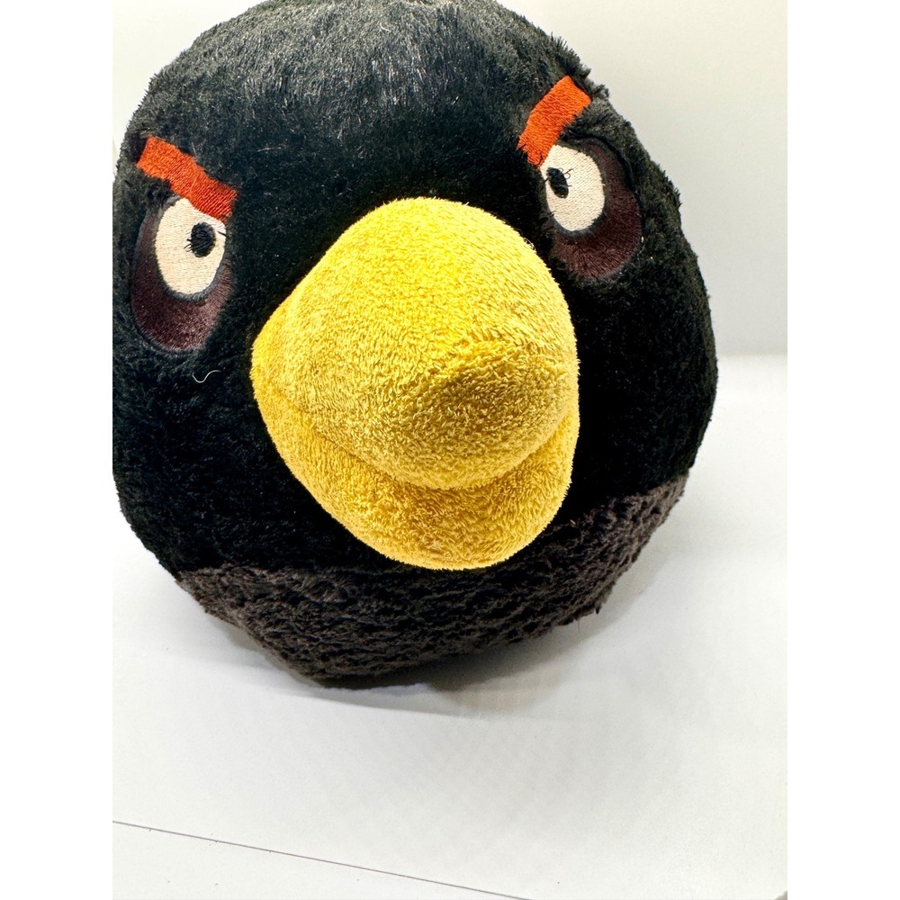 Angry Birds Bomb Black Bird Plush Stuffed Animal Large 11 Inch Rovio Toy - Picture 4 of 13